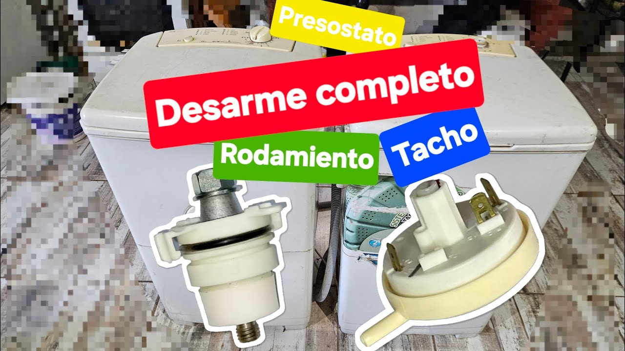DESARME COMPLETO !! cambio de rodamientos (rumelames) del tacho o tambor , Drean family 086a