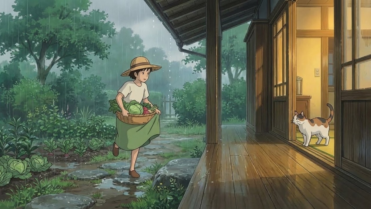 Slow Living Morning Amidst Nature and Rain | Ghibli-Style ASMR