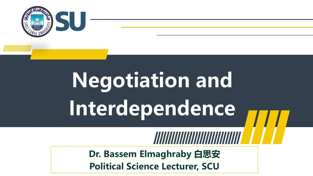 2 Negotiation and Interdependence Dr. Bassem Elmaghraby