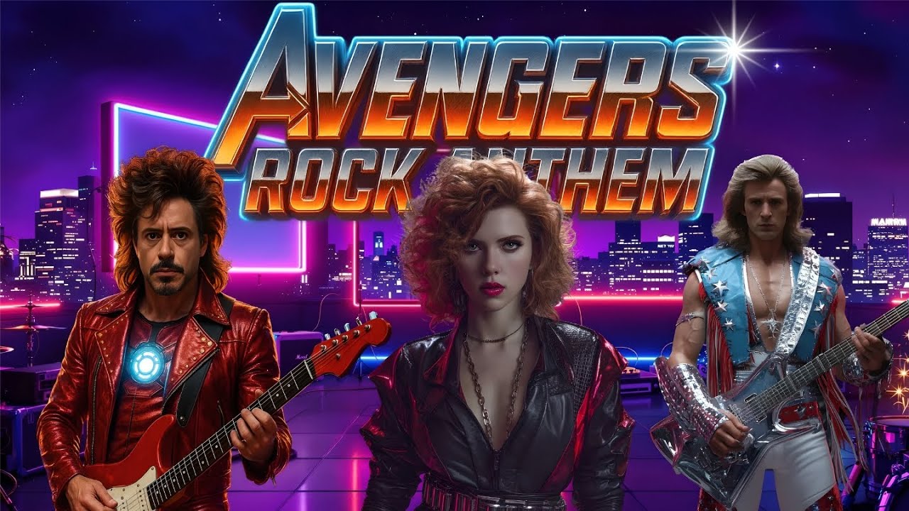 What If The Avengers Got a Rock Anthem in the 80s?