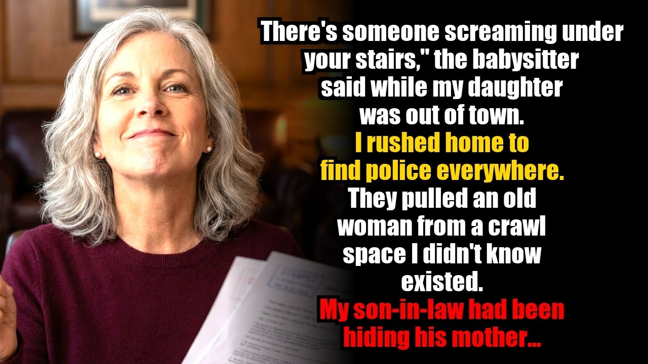 “There’s someone screaming under your stairs,” the babysitter said while my daughter was out of town