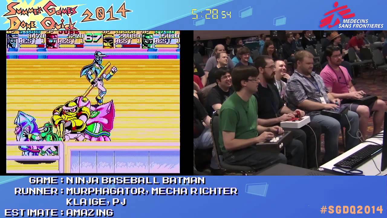Ninja Baseball Bat Man! by Murphagator, MechaRichter, Klaige and PJ in 30:40 - SGDQ2014 - Part 88