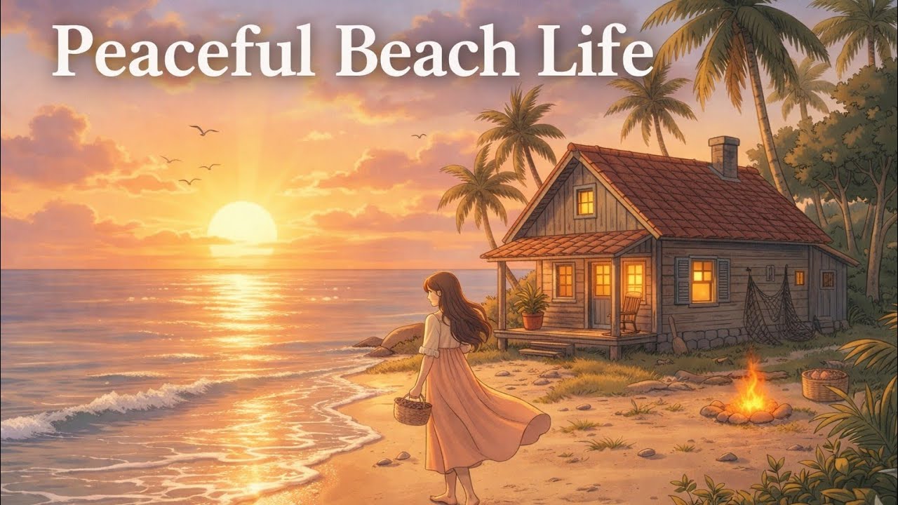 Peaceful Beach Cottage Life 🌅 | Cozy Ghibli Style Seaside Routine 🏖️ #ghibli #beachlife #trending 