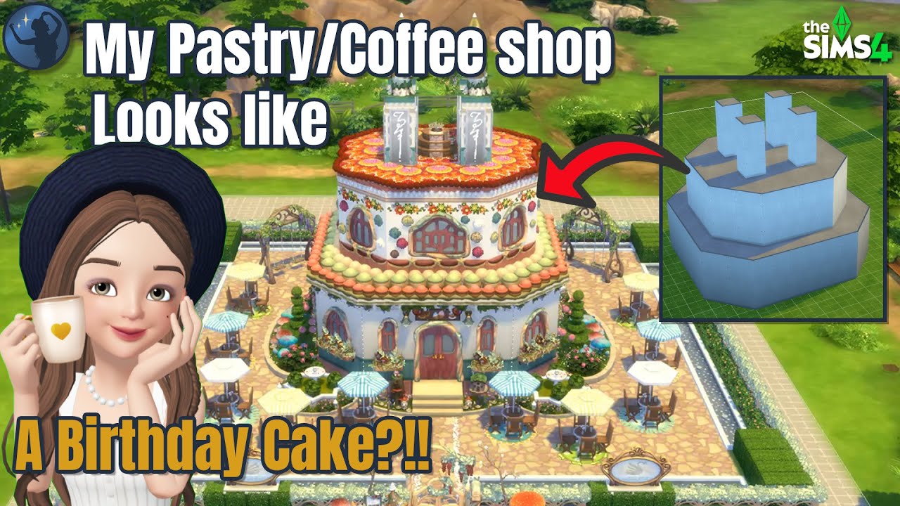 The Sims 4 - CUTEST Birthday Cake Pastry Coffee shop - Stop Motion Shell Challenge