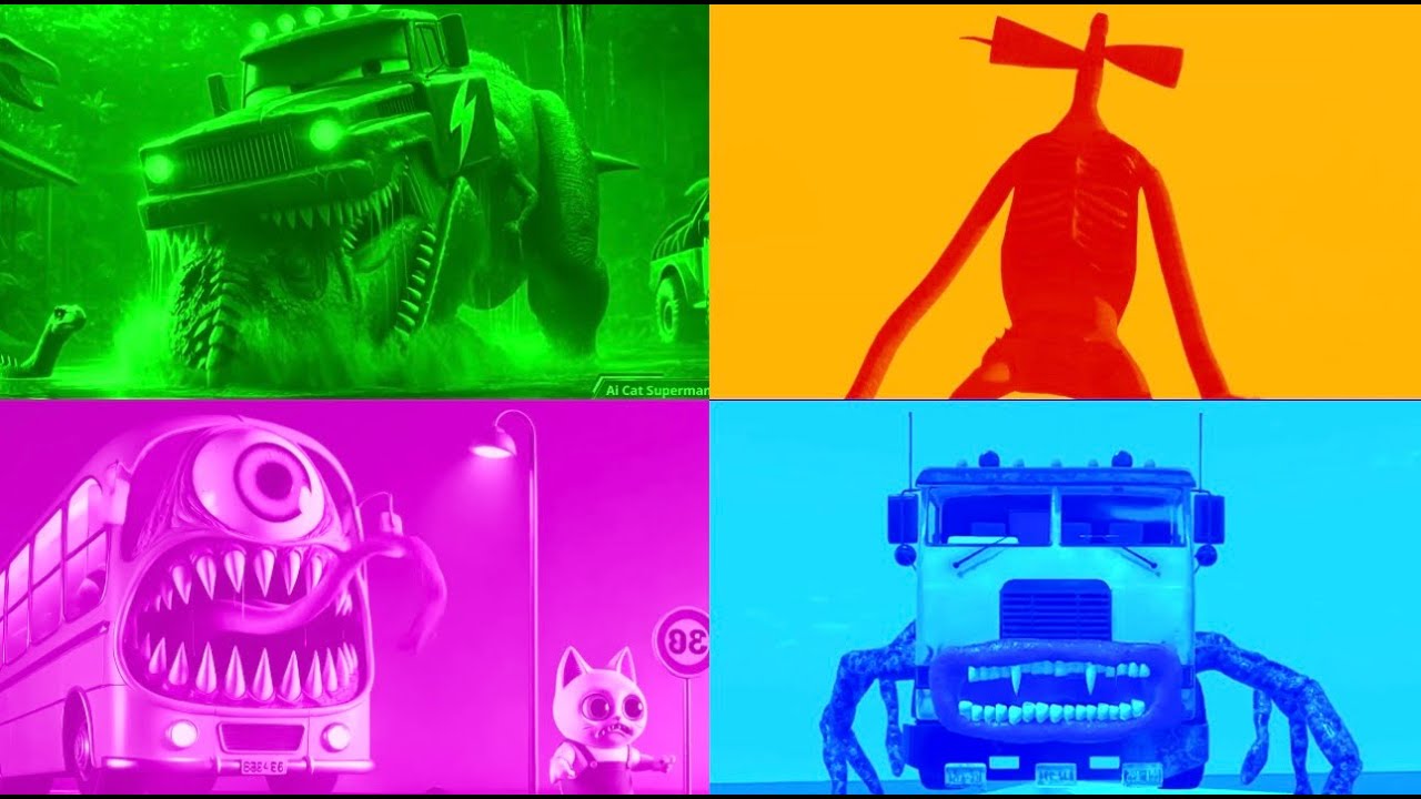 🎶 Tiles Hop EDM Rush LIGHTNING McQUEN🆚 SIREN HEAD🆚 MONSTER SCHOOL BUS 🆚 BUS HORROR