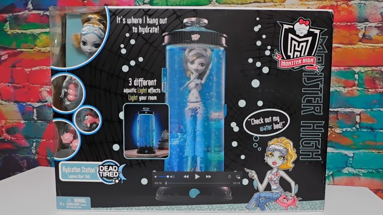 Monster High Lagoona Blue's Dead Tired Hydration Station Doll & Bed Playset