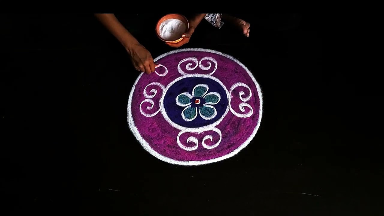 🌺Simple colour 🏵️rangoli design 🌺#indian design #like #rangoli #subscribe 🙏