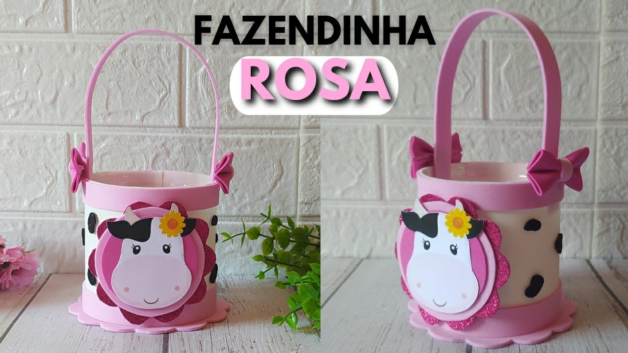 LEMBRANCINHA FÁCIL EM EVA NO TEMA FAZENDINHA ROSA💕