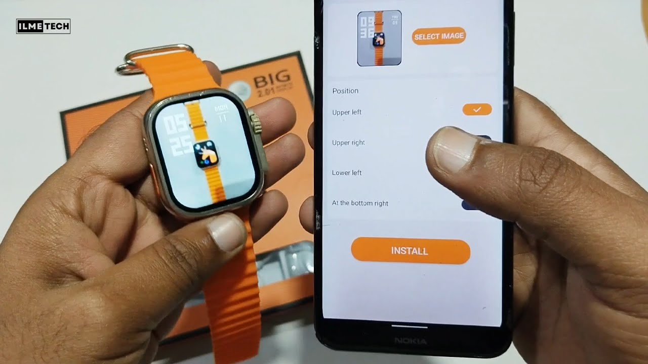 smartwatch mein apna photo kaise lagayen | custom wallpaper in ultra 4 in 1 smartwatch