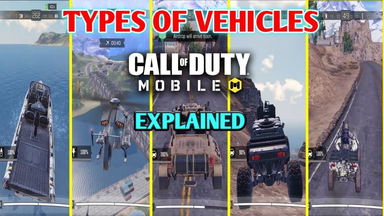 Types of vehicles in call of duty mobile explained/ all vehicles with game play/village gaming