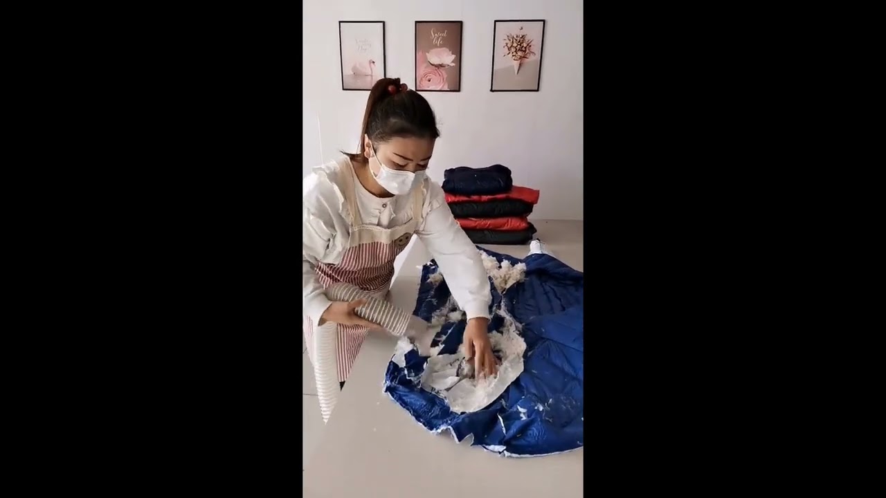 Hundreds of down jackets ripped - Ripping and recycling down jackets in China -  3rd compilation