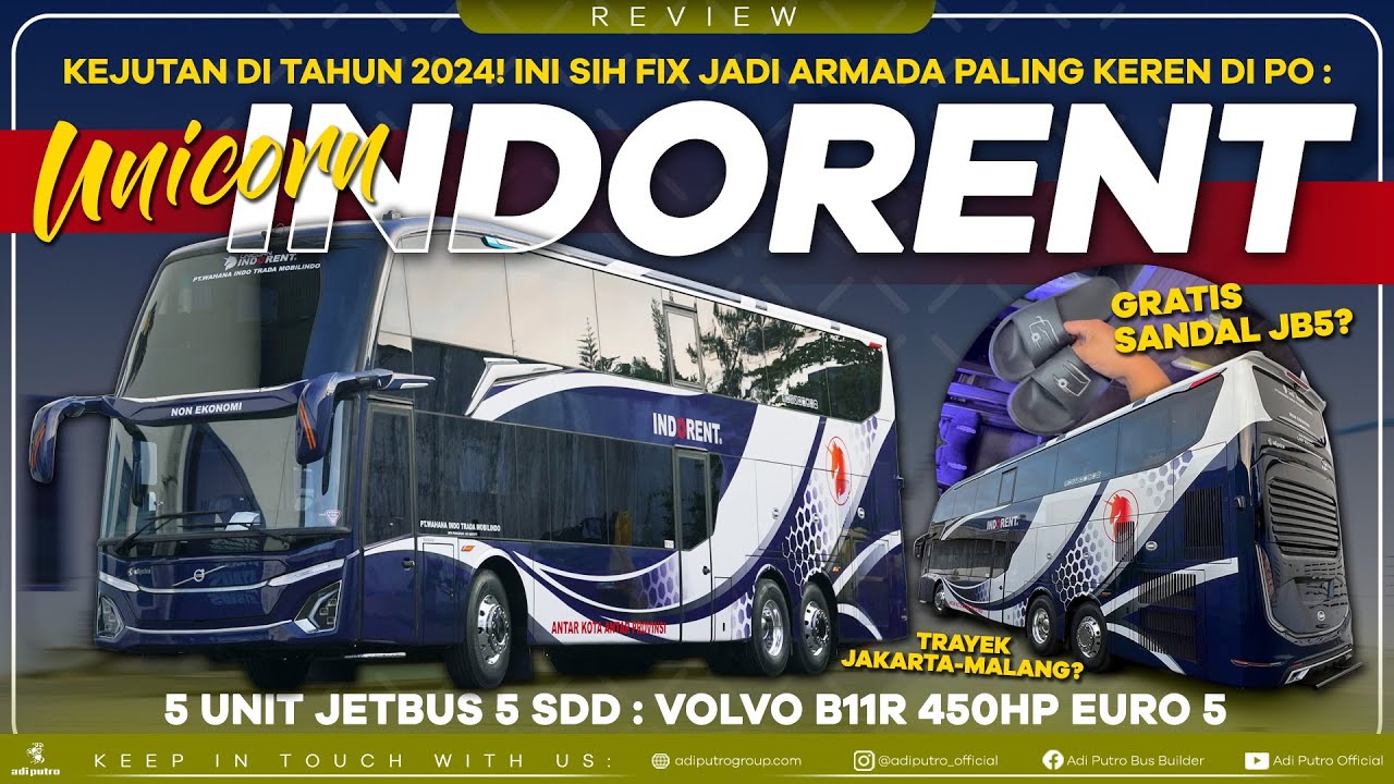 Kejutan PO Unicorn Indorent : Borong 5 Unit Jetbus5 SDD VOLVO B11R 450HP EURO5 || Untuk Trayek Mana?