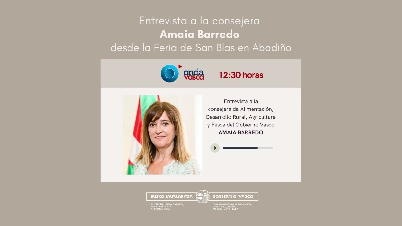 Entrevista a la consejera Amaia Barredo en el programa especial de Onda Vasca en San Blas (Abadiño)