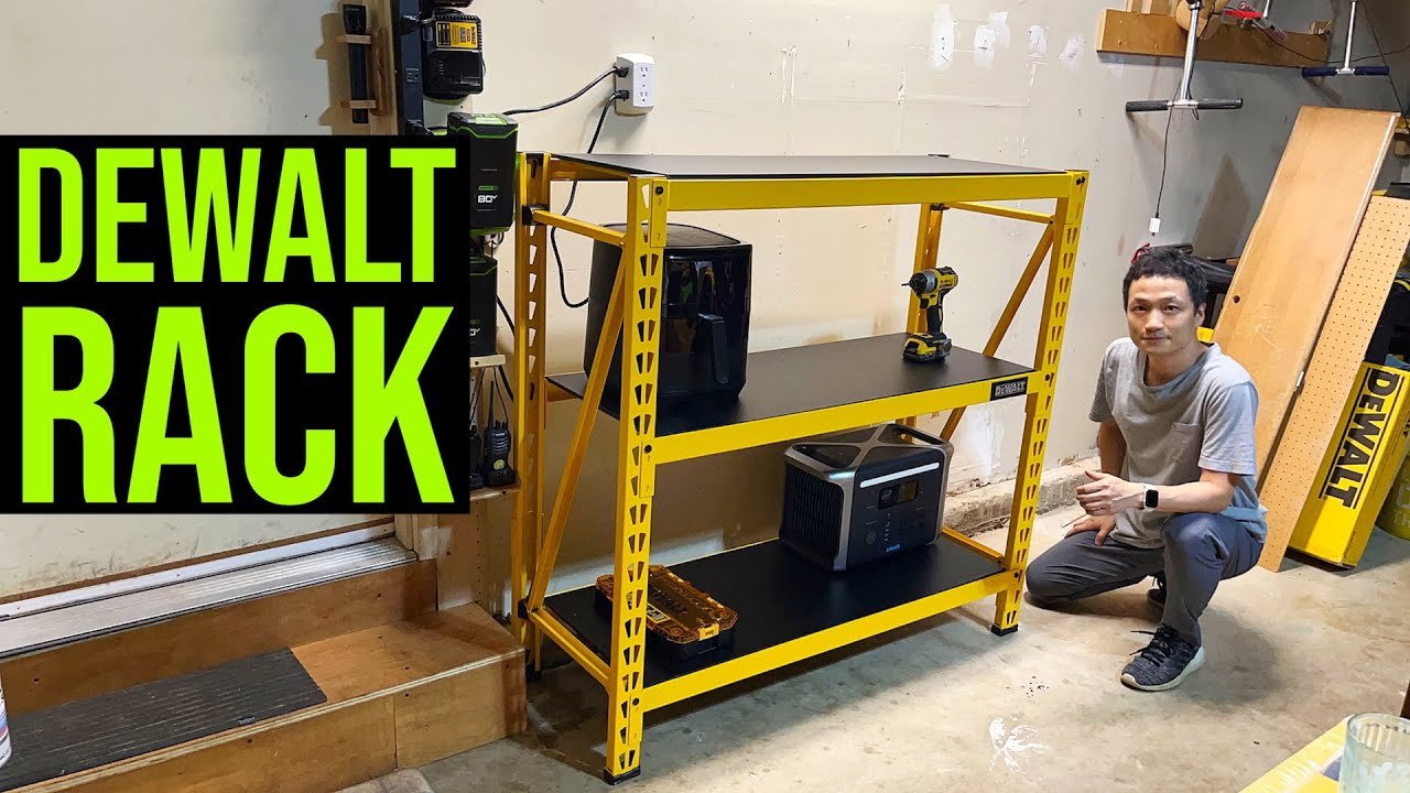 DeWalt Rack Installed (4-Foot Tall, 3-Shelf Industrial Workshop/Garage Storage Rack)