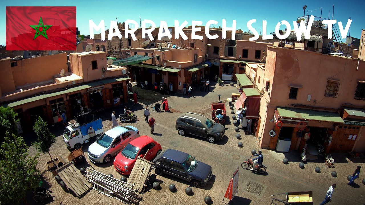 🇲🇦 Balcony View in Marrakech Medina | Moroccan Ambiance | Slow TV 4K