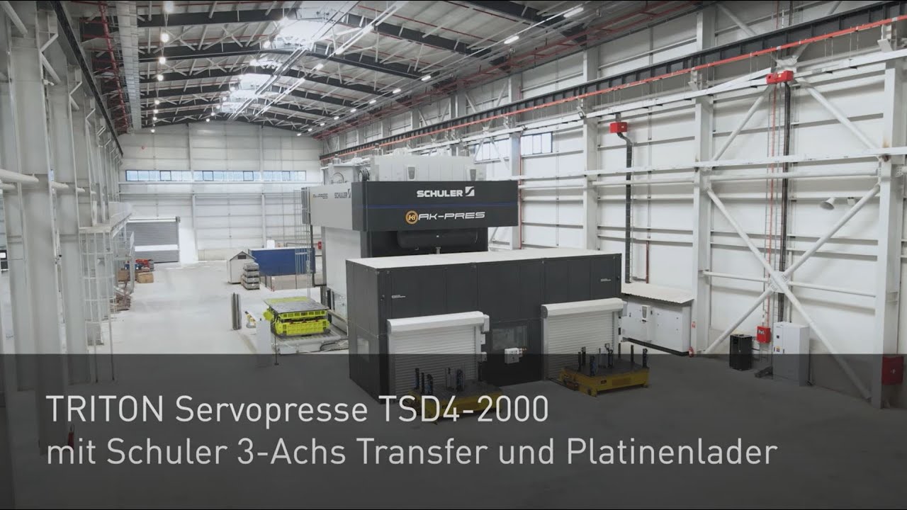 TRITON Servopresse TSD4-2000 mit Schuler 3-Achs Transfer und Platinenlader