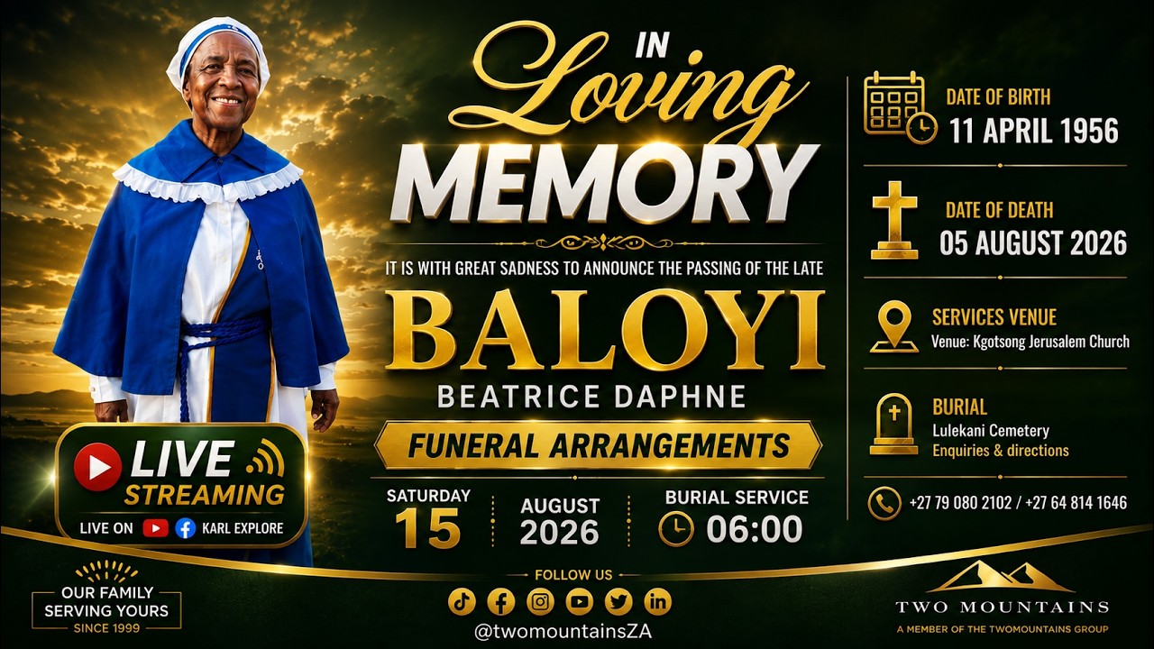 In Loving Memories Of Beatrice Daphne | Phalaborwa(Lulekani), Limpopo.