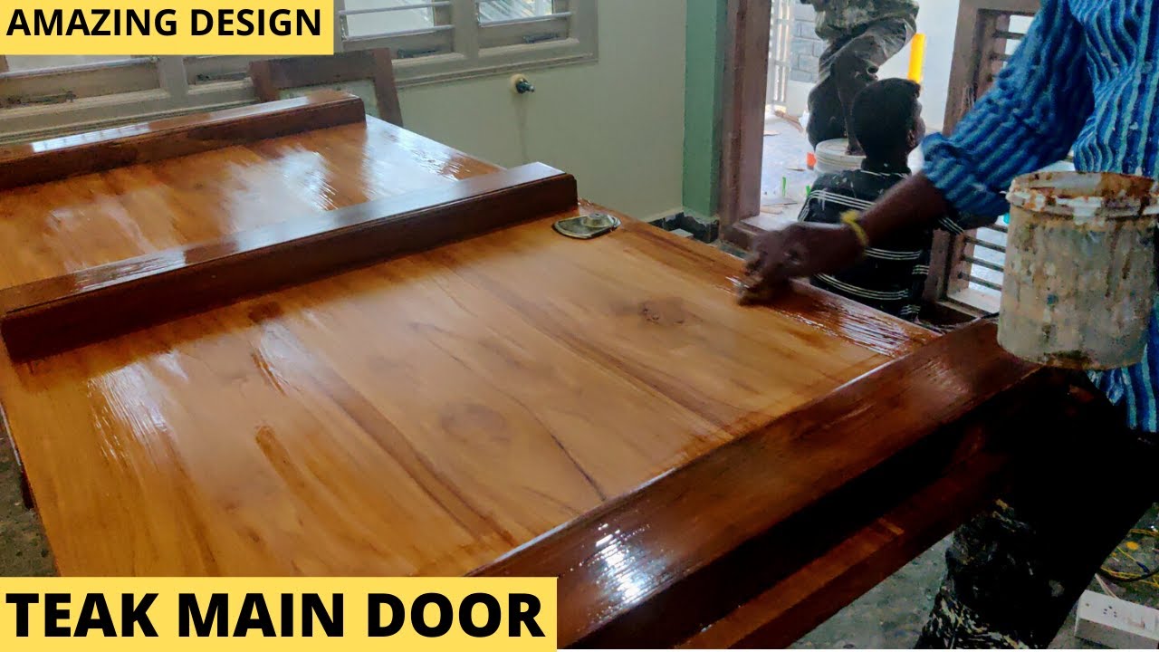 Step by Step Process of Making a Teak Wood Main Door & Fitting 2022 | Latest main door design