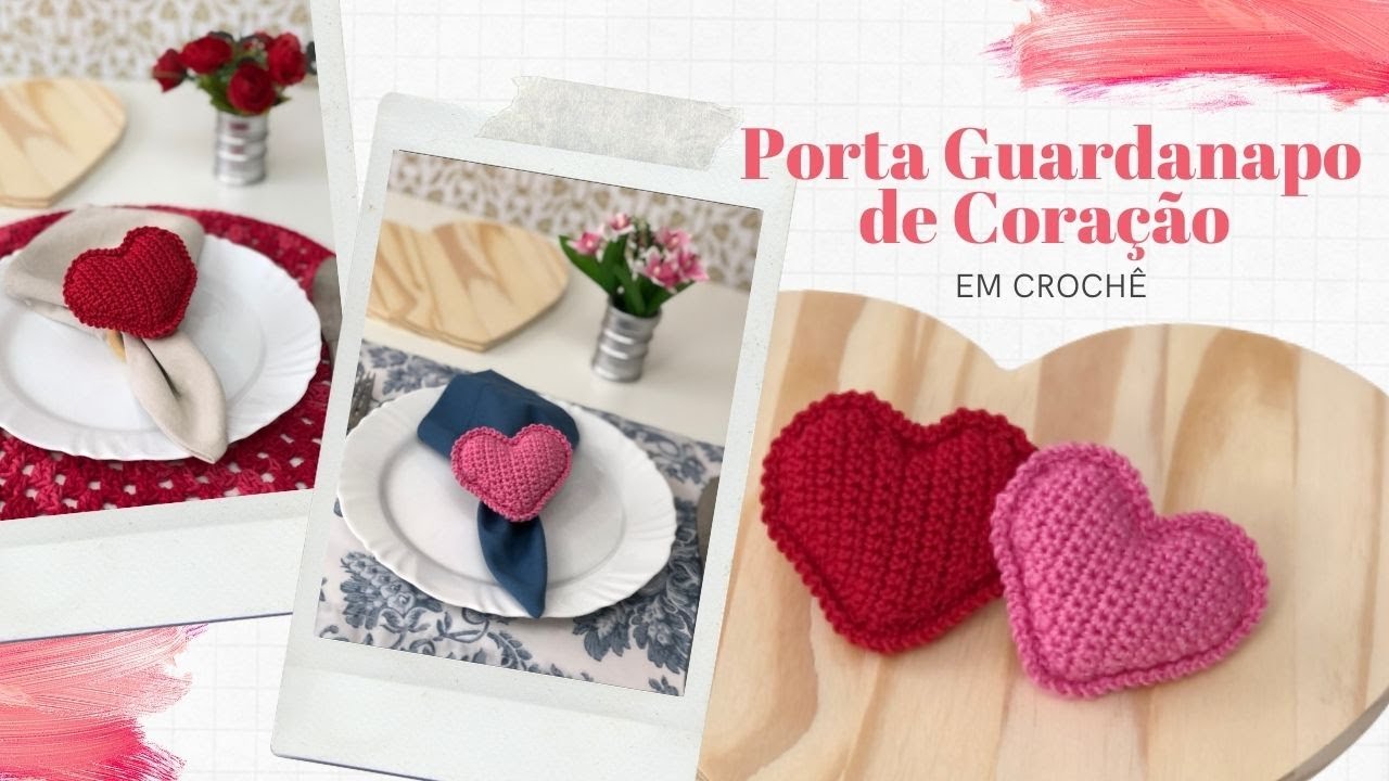 Coração Croche Porta Guardanapo