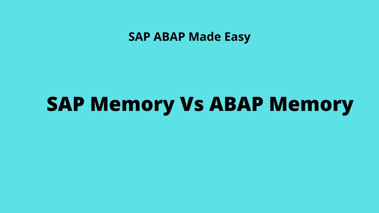 Class 90 | SAP Memory and ABAP Memory Made Easy