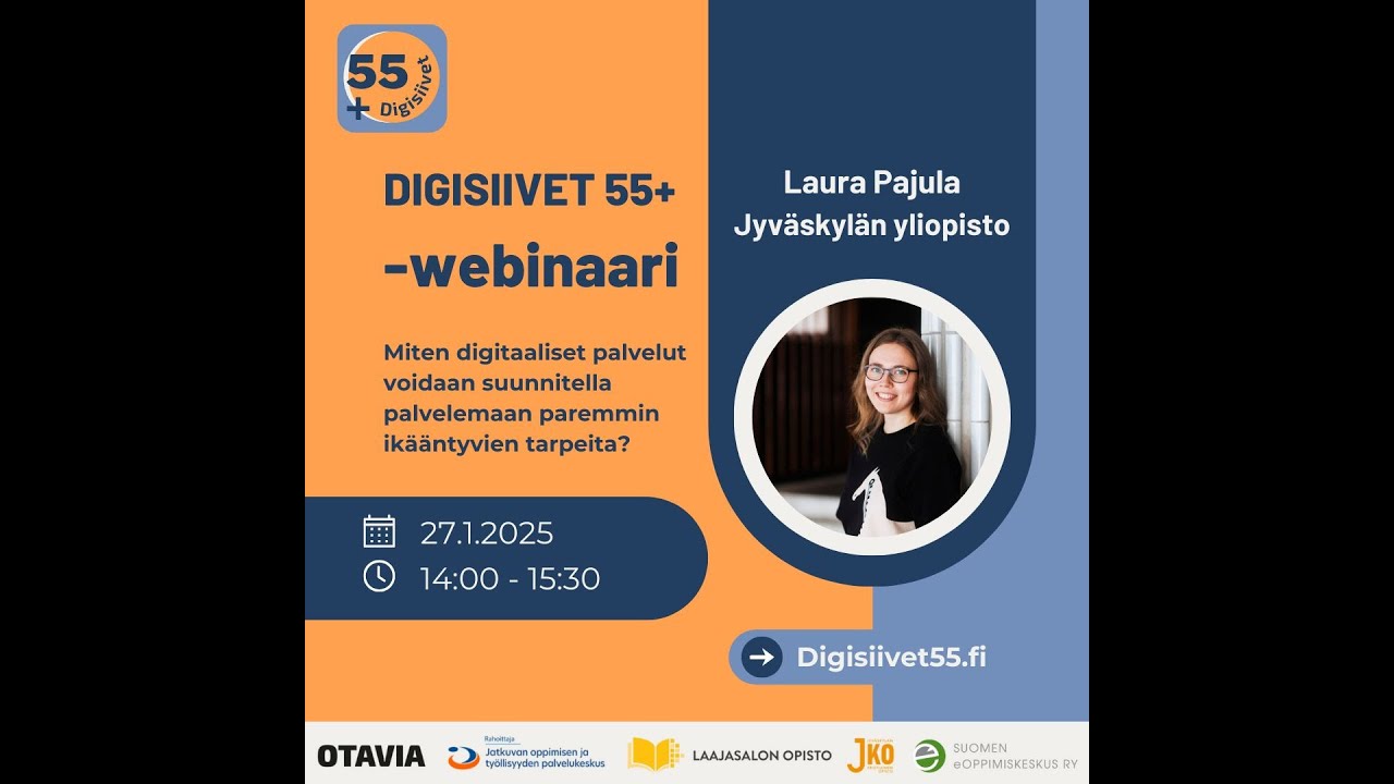 Digisiivet 55+ webinaarisarjan osa 3:  Laura Pajula 27.1.2025