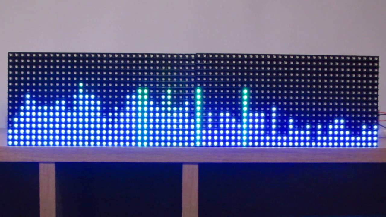 16 x 64 RGB matrix Arduino spectrum analyzer 64 band