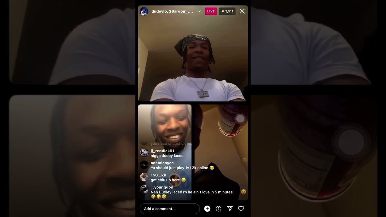 26Ar & EBK Choppa IG LIVE GOING AT IT WITH #shaek & #dudeylo 😂