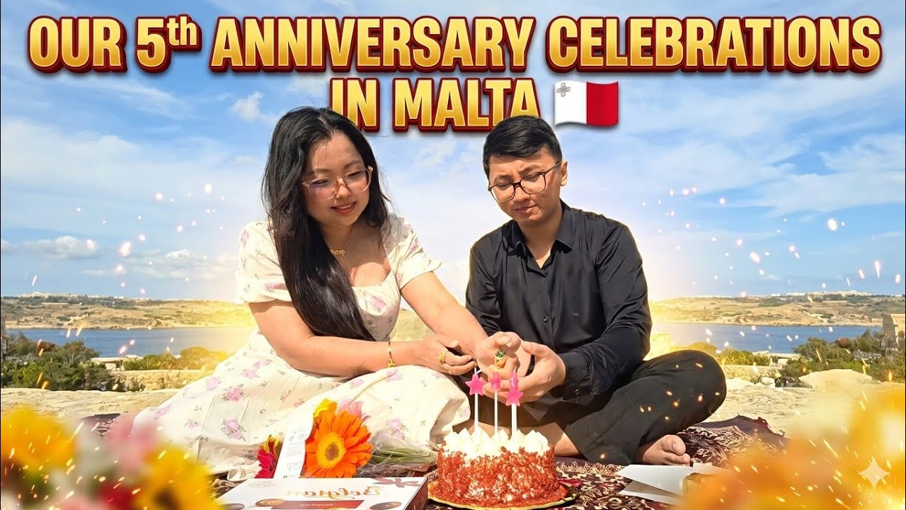 Our 5th Anniversary in Malta 🇲🇹 🎈🎉 - Nepali Couple 