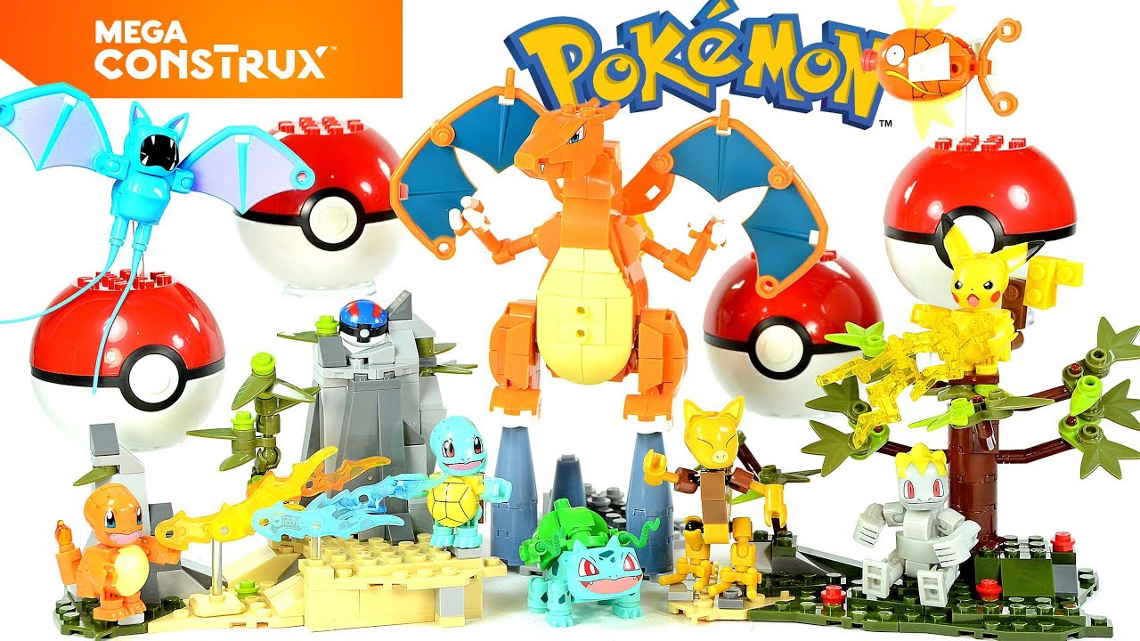 Pokémon Pikachu Bulbasaur Squirtle Charmander Magikarp Abra Machop Zubat & Charizard Mega Construx