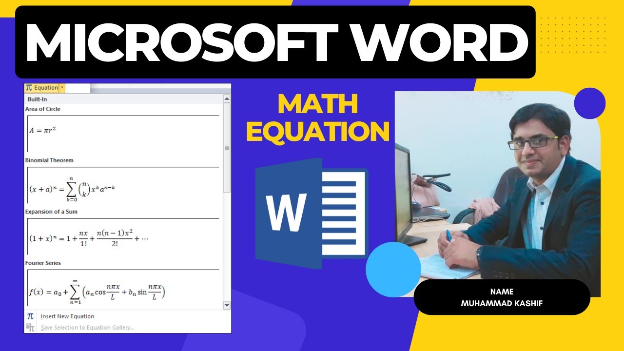 How To Use Equations in MS word 2019