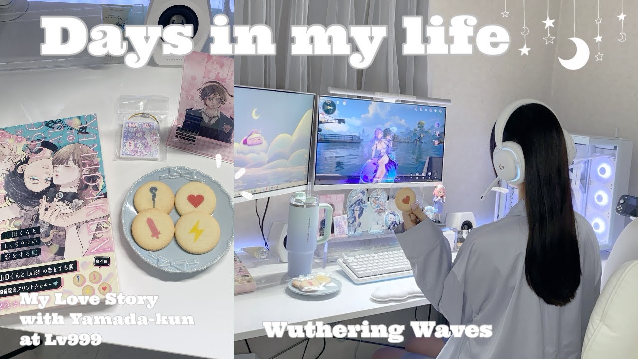 vlog | 好きなことして過ごす社会人の休日🩵💫鳴潮、山田くんとLv999の恋をする展へ行く🩷かわいいカフェでケーキを食べる🍰購入グッズ紹介🍪
