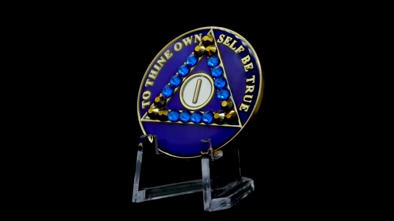 Crystallized Blue Triplate Anniversary Tokens from The Token Shop