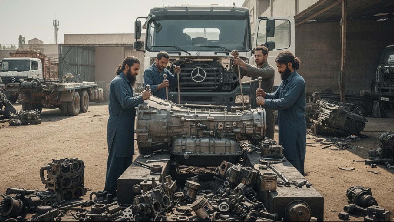 Afghan Mechanic Restores Mercedes Truck Transmission 😳