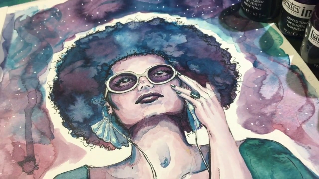 Painting with Liquitex Muted Collection Ink - Acrylic Ink