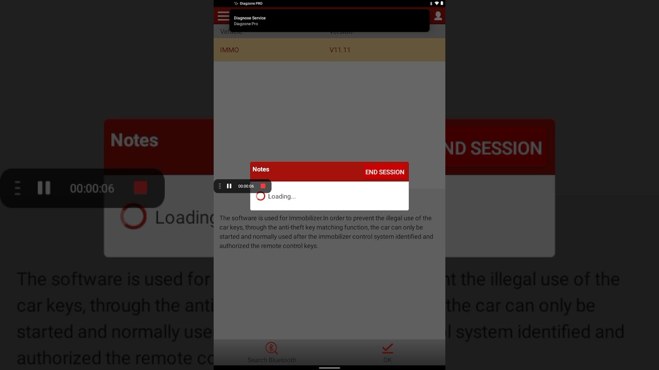 Diagzone pro, Not able to use (reset immo)