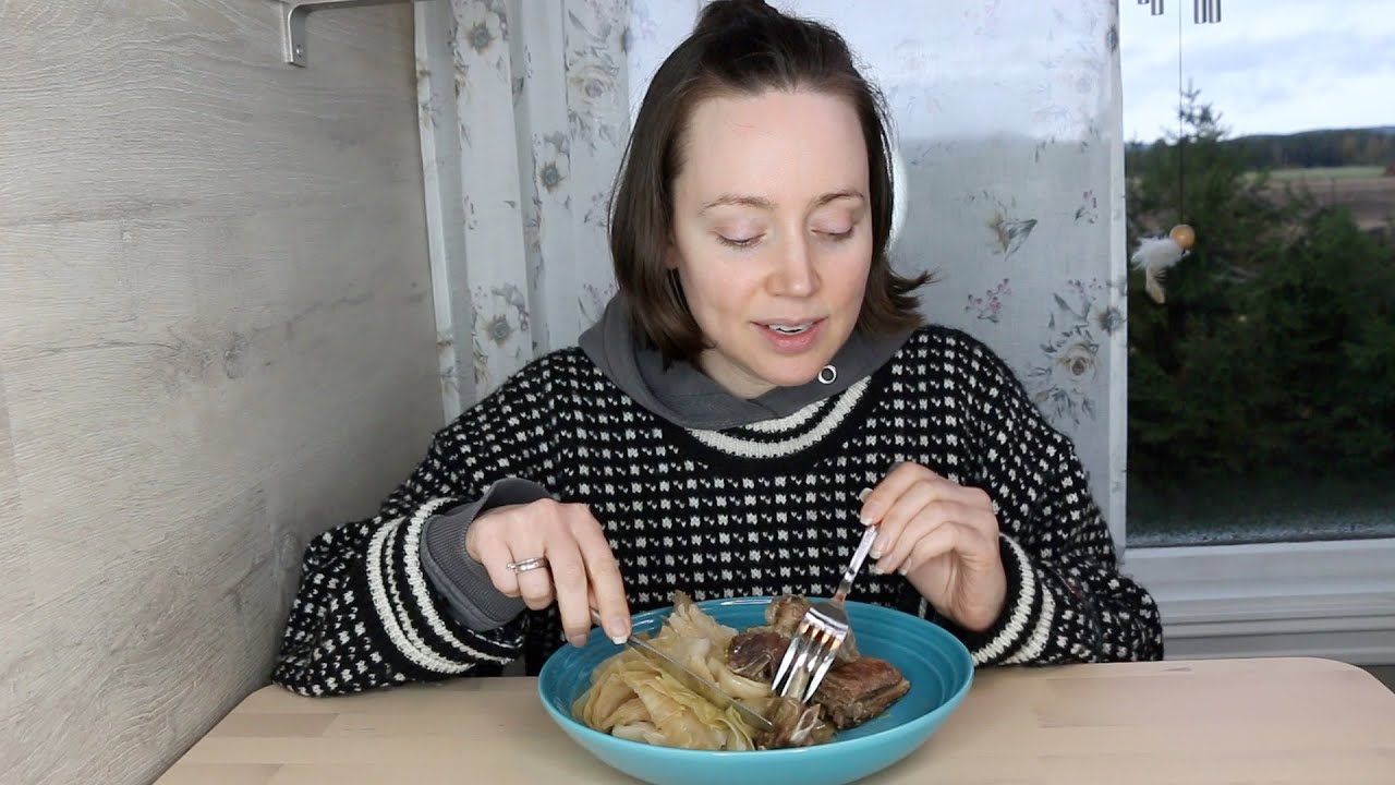 ASMR Whisper Eating Sounds | Norwegian Traditional Fårikål | Cabbage and Lamb | Mukbang 먹방