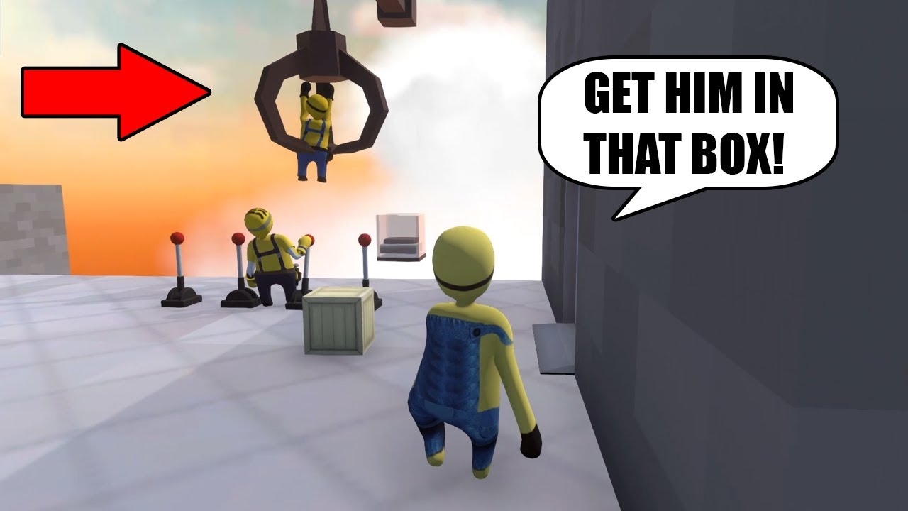 3 MINIONS WORKING TOGETHER TO ESCAPE DEATHRUN COURSE in HUMAN FALL FLAT