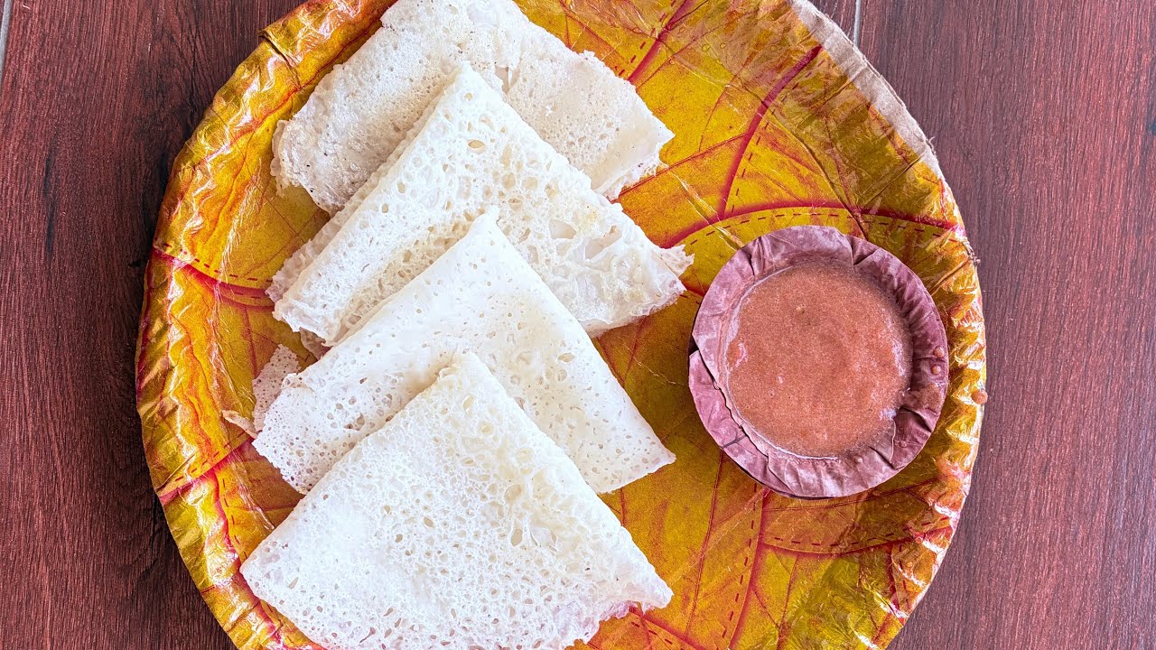 Super soft Neer dosa ek special chutney k saath😊