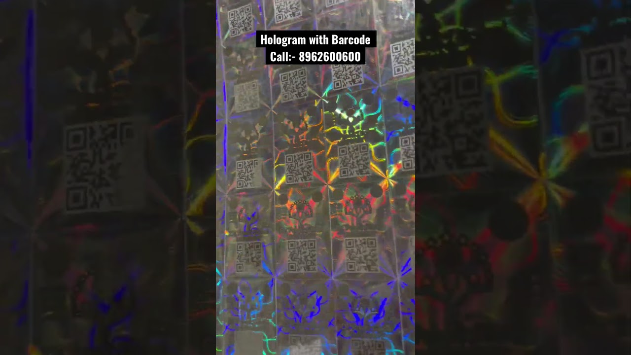 Hologram with Barcode #barcode #stickers #labels #hologram #barcodewithhologram CALL:- 8962600600