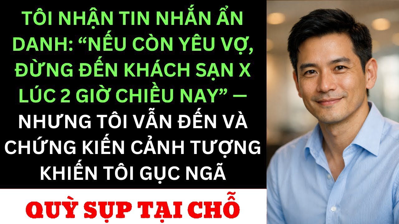ôi Nhận Tin Nhắn Ẩn Danh “Nếu Còn Yêu Vợ,Đừng Đến Khách Sạn X Lúc 2 Giờ Chiều Nay” — Tôi Vẫn Đến