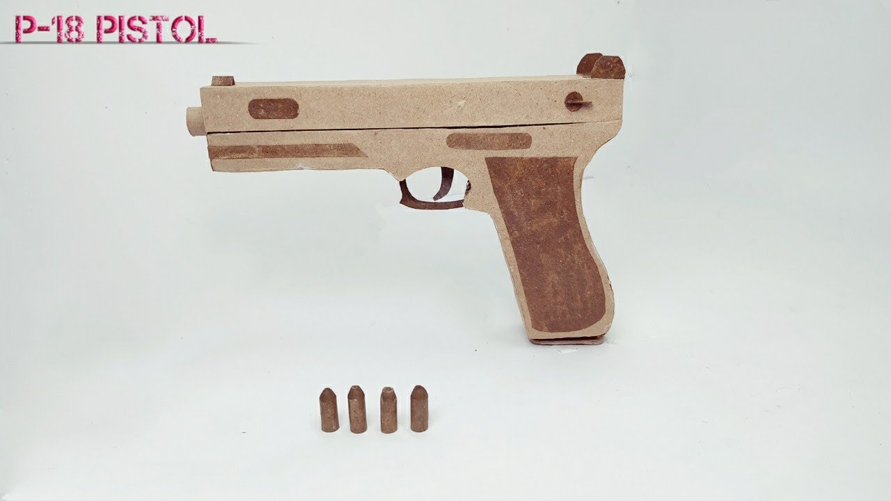 Make a P-18 pistol from cardboard|that shoot