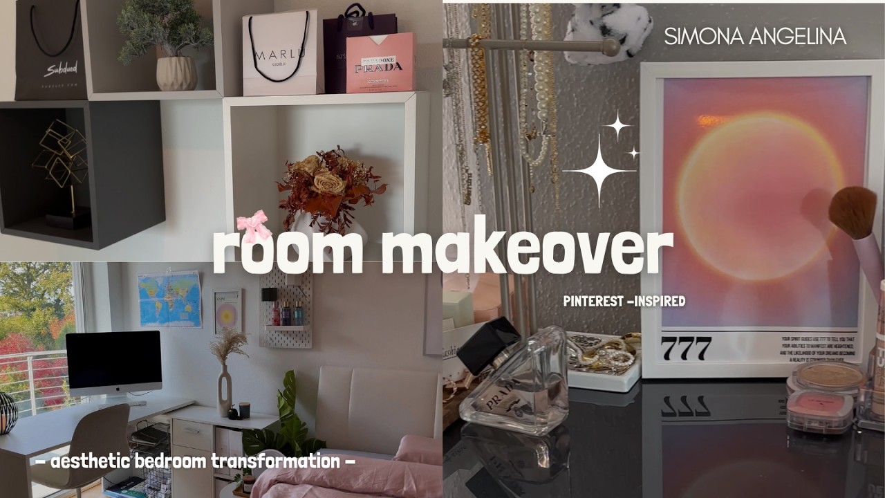 AESTHETIC ROOM MAKEOVER 🎀 Pinterest inspiriertes Schlafzimmer - decor shopping-cleaning- roomtour💌