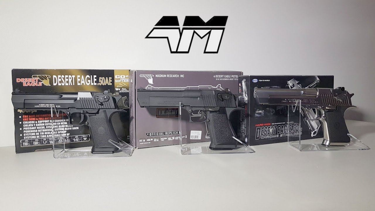 DESERT EAGLE Comparison Video / Tokyo Marui vs Cybergun WE vs Cybergun KWC