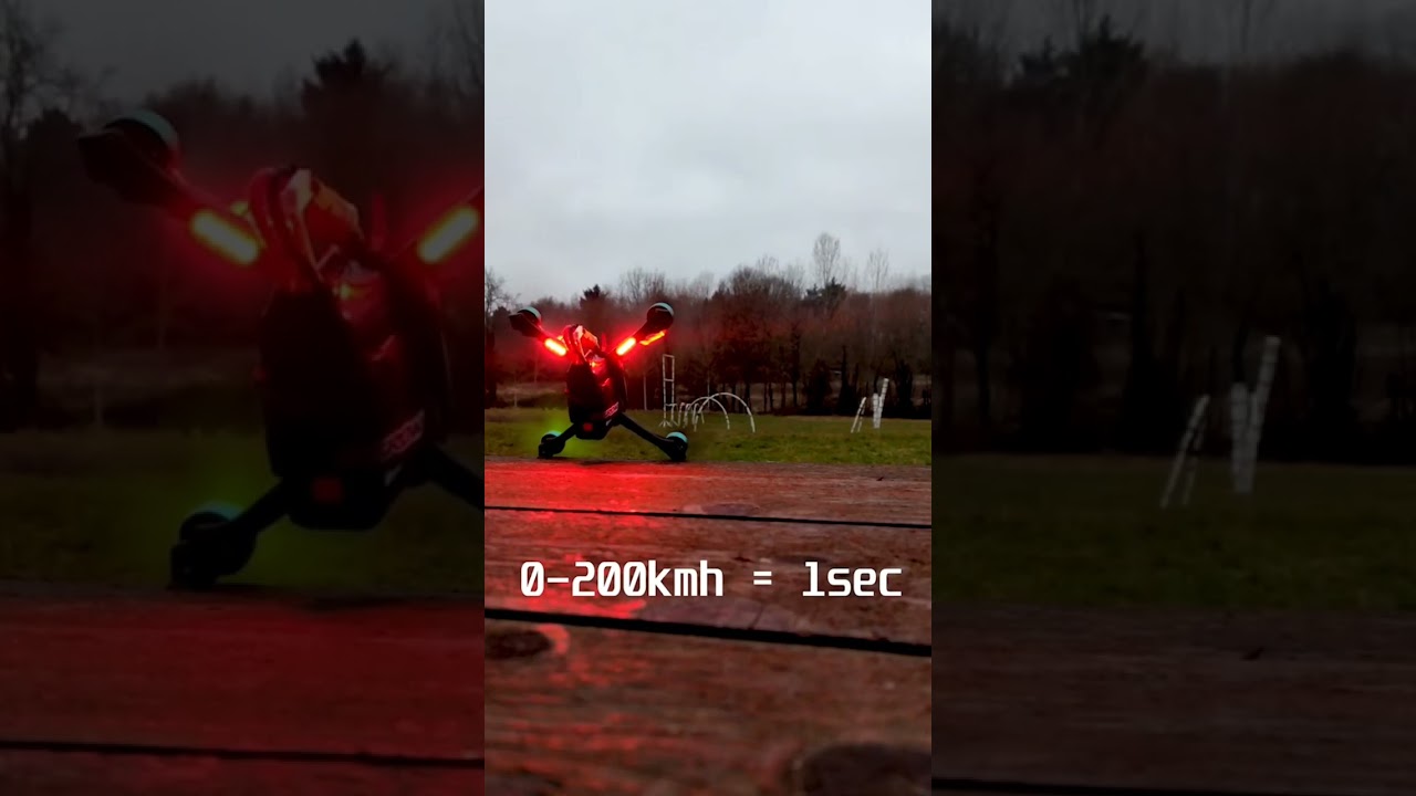 FPV дрон разогнался до 200 км/ч за одну секунду