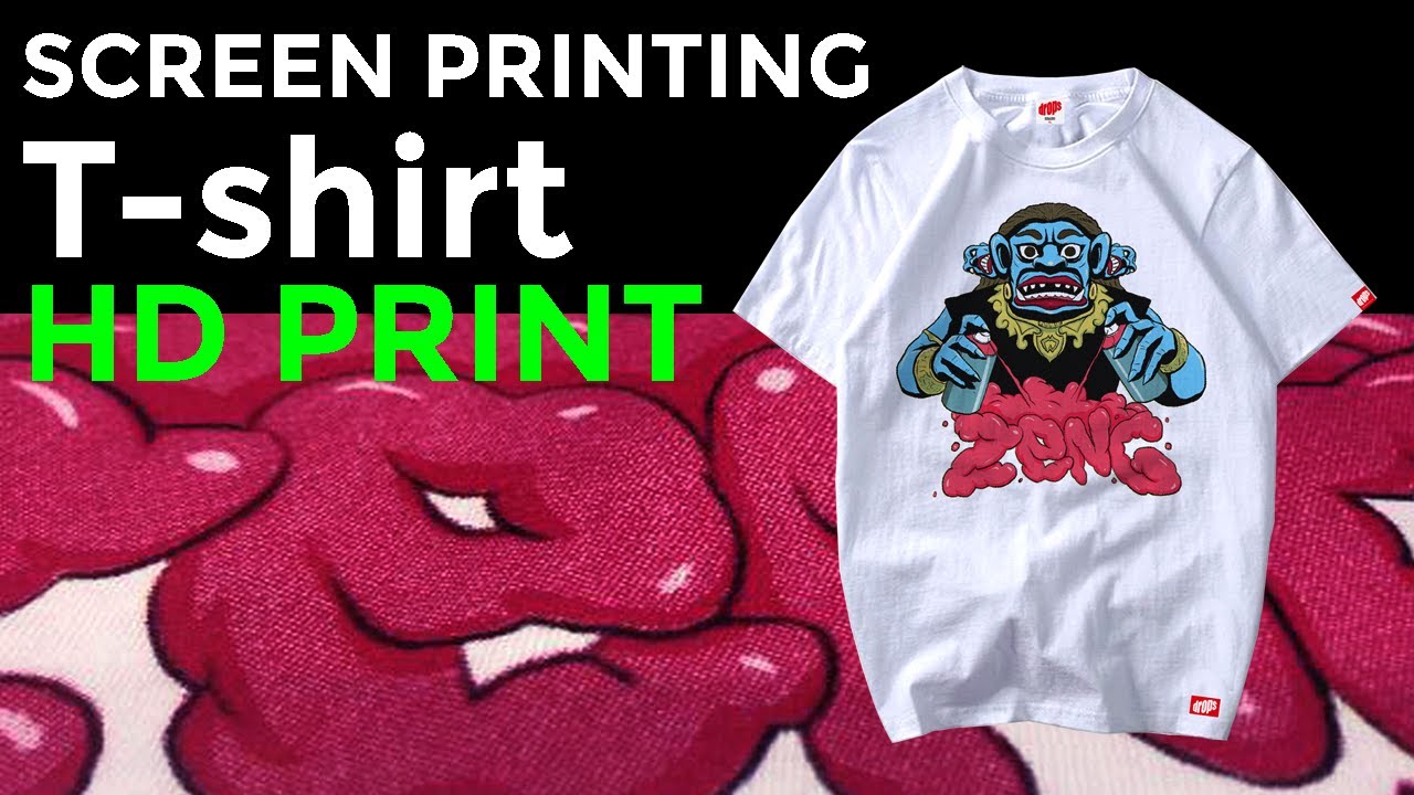 HD T-shirt Screen Printing | CMYK Halftone effects | Black and White T-shirt