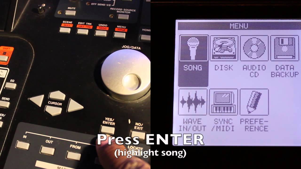How to change the title of a song on Tascam 2488 Neo