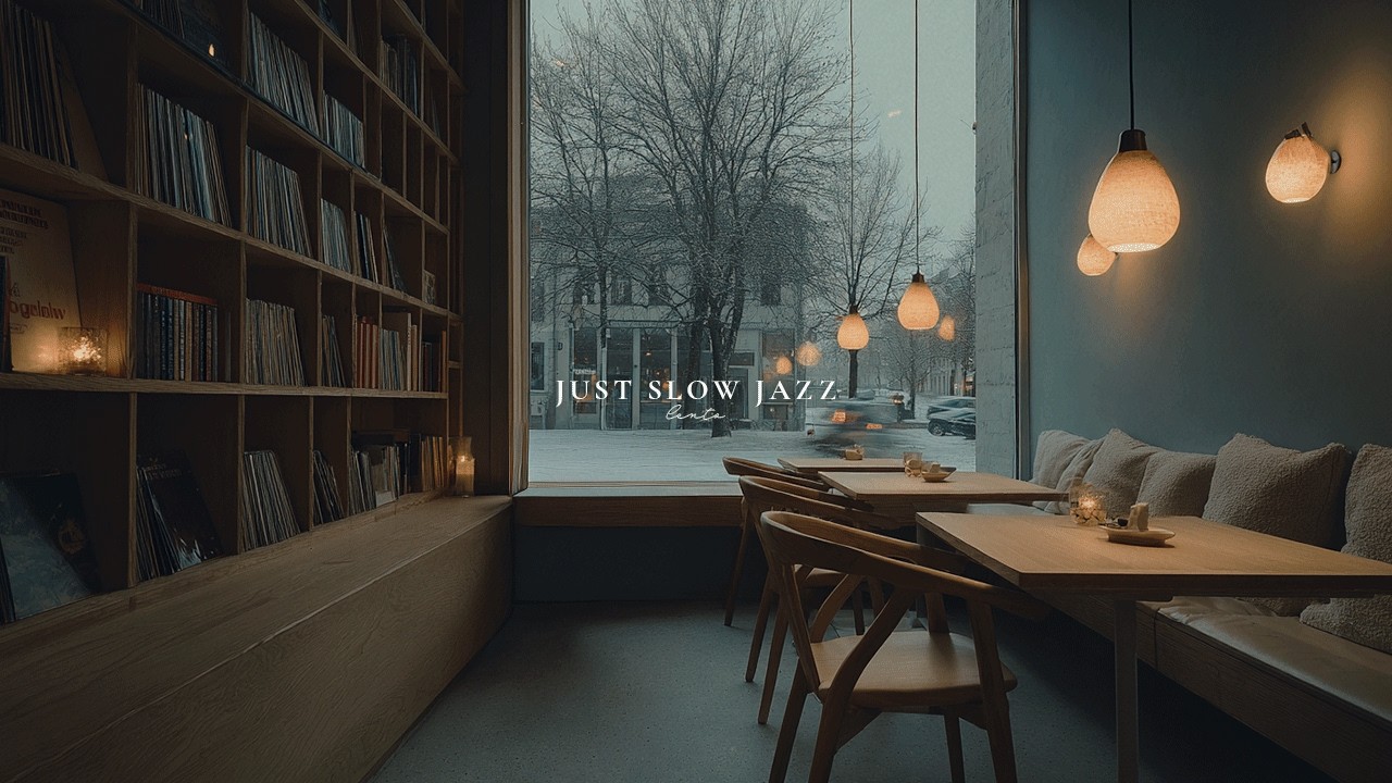 Watching the Snow Fall at a Cafe with a Good Book | Winter Jazz Playlist