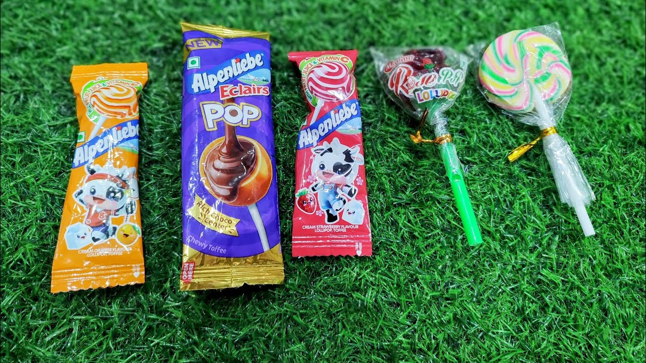 ASMR Most Popular Candys / some lots of colorful rainbow lollipop candy /unpacking chocolate eat