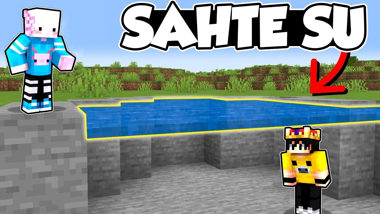 Minecraft'ta SAHTE SU İLE SALAK KARDEŞİMİ TROLLEDİM!