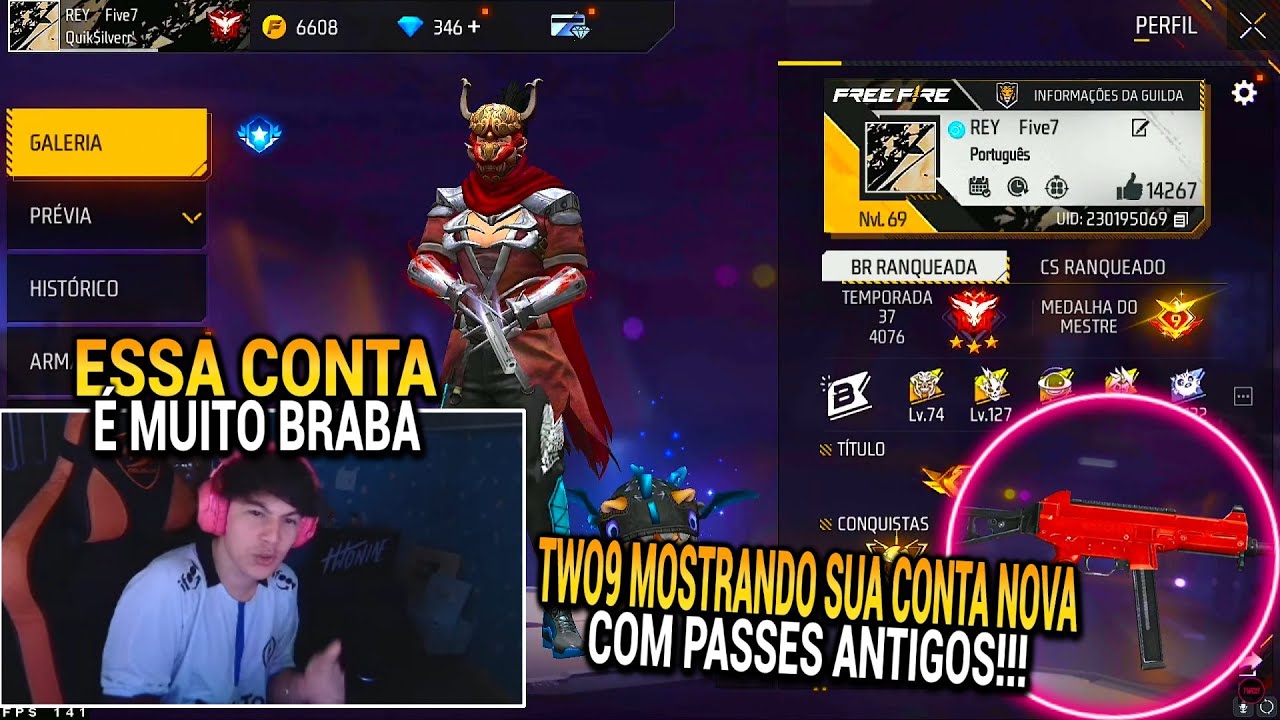 TWO9 MOSTRANDO SUA NOVA CONTA COM PASSES ANTIGOS E ARMAS ATRIBUTADAS!! ELE PAGOU MAIS DE 500 RE4IS!!